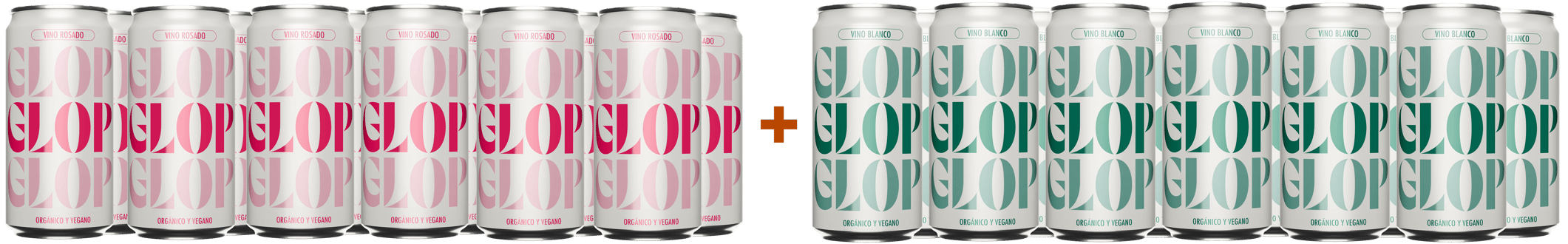 Pack descuento 12 Glop Wine White + 12 Glop Wine Rosé Cataluña DO BIO