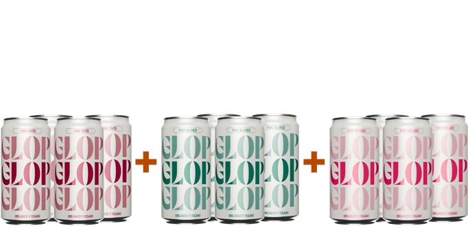 Pack descuento 4 Glop Wine Red + 4 Glop Wine White + 4 Glop Wine Rosé Cataluña DO BIO