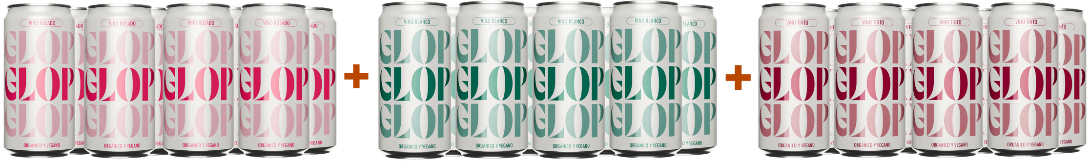 Pack descuento 8 Glop Wine Red + 8 Glop Wine White + 8 Glop Wine Rosé Cataluña DO BIO
