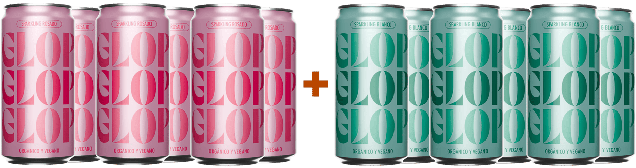 Pack descuento 6 Glop Rosé Sparkling + 6 Glop White Sparkling Cataluña DO BIO 0,2 L BIO