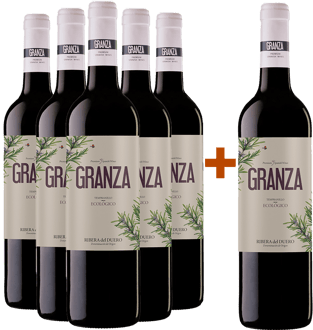 Pack Descuento 5+1 2020 Granza Tempranillo Roble ecológico Ribera del Duero DO