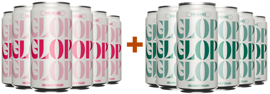 Pack descuento 6 Glop Wine White + 6 Glop Wine Rosé Cataluña DO BIO