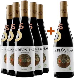 Pack Descuento 5+1 Aldeón de Lar Tempranillo Ecológico Castilla y León VT