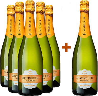 Pack descuento 5+1 Mistinguett Brut Nature Cava DO BIO