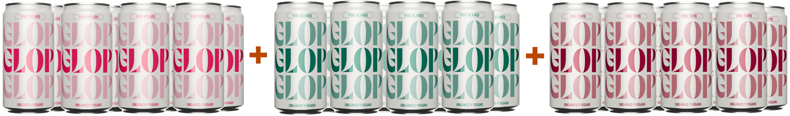 Pack descuento 8 Glop Wine Red + 8 Glop Wine White + 8 Glop Wine Rosé Cataluña DO BIO