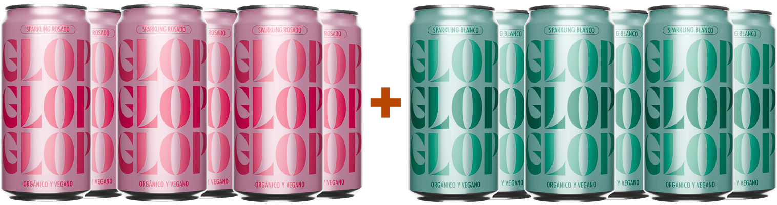 Pack descuento 6 Glop Rosé Sparkling + 6 Glop White Sparkling Cataluña DO BIO 0,2 L BIO