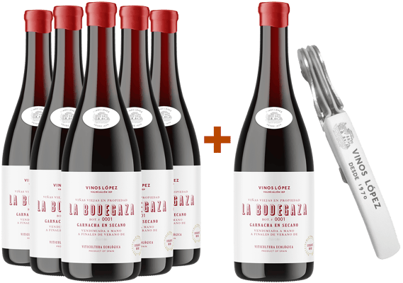 Pack descuento 5+1 La Bodegaza tinto Valdejalón IGP BIO (+ regalo sacacorchos) BIO
