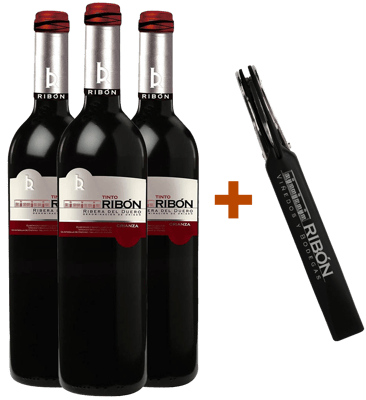 Pack Descuento Tinto Ribón Crianza Ribera del Duero DO (+ sacacorchos de regalo)