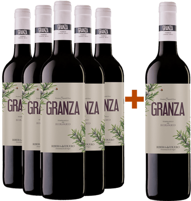 Pack Descuento 5+1 2020 Granza Tempranillo Roble ecológico Ribera del Duero DO
