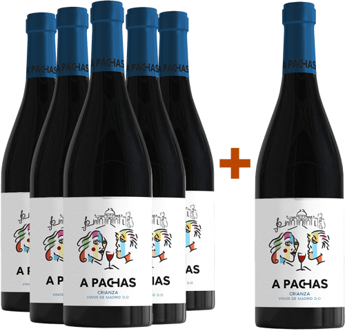 Pack descuento 5+1 A Pachas Crianza Madrid DO