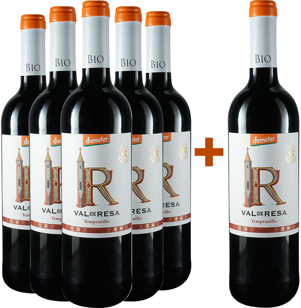 Pack descuento 5+1 Val de Resa Tempranillo Navarra DO BIO Pack descuento 5+1 Val de Resa Tempranillo Navarra DO BIO