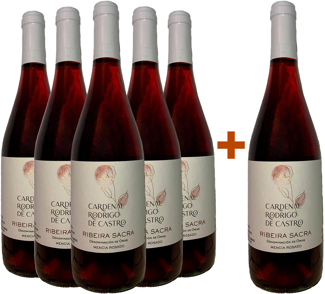 Pack descuento 5+1 Cardenal Rodrigo De Castro Rosado Ribeira Sacra DO