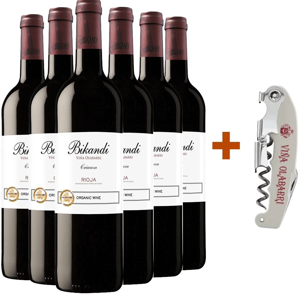 Pack Descuento Bikandi Crianza Eco DOCa Rioja (+ sacacorchos de regalo) BIO