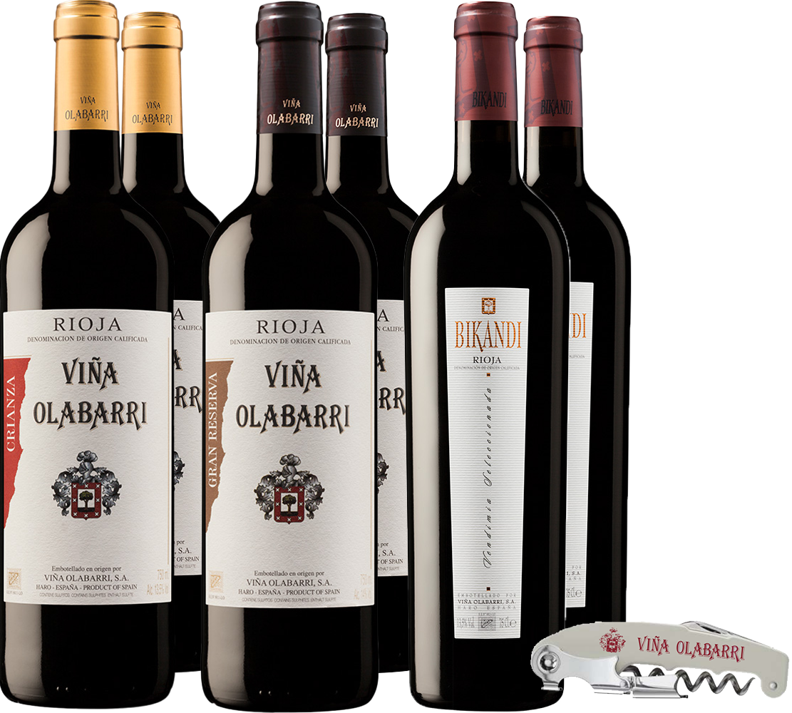 Pack degustación Bodegas Olabarri Rioja DOCa (+ sacacorchos de regalo)