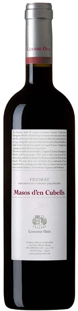 2015 Celler Capafons-Osso Masos d´en Cubells Priorat DOCa 2015 Celler Capafons-Osso Masos d´en Cubells Priorat DOCa