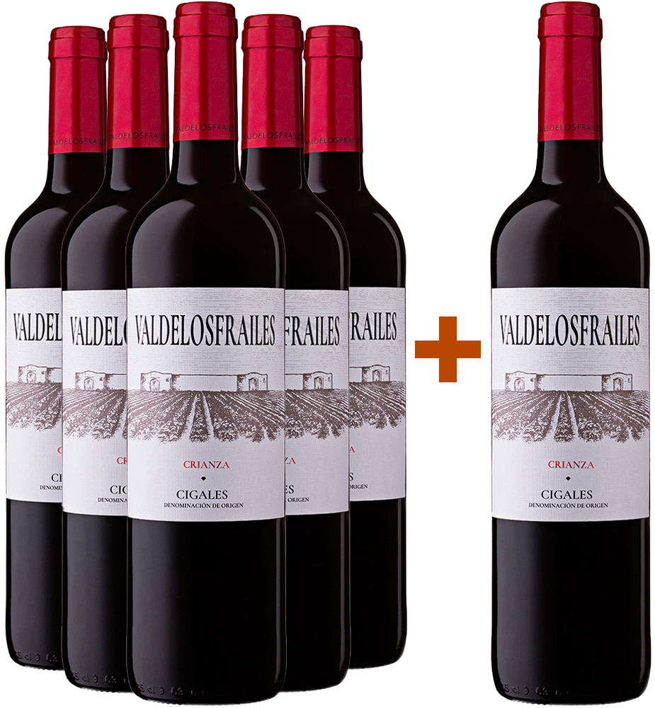 Pack Descuento 5+1 Valdelosfrailes Crianza 2021 DO Cigales Pack Descuento 5+1 Valdelosfrailes Crianza 2021 DO Cigales