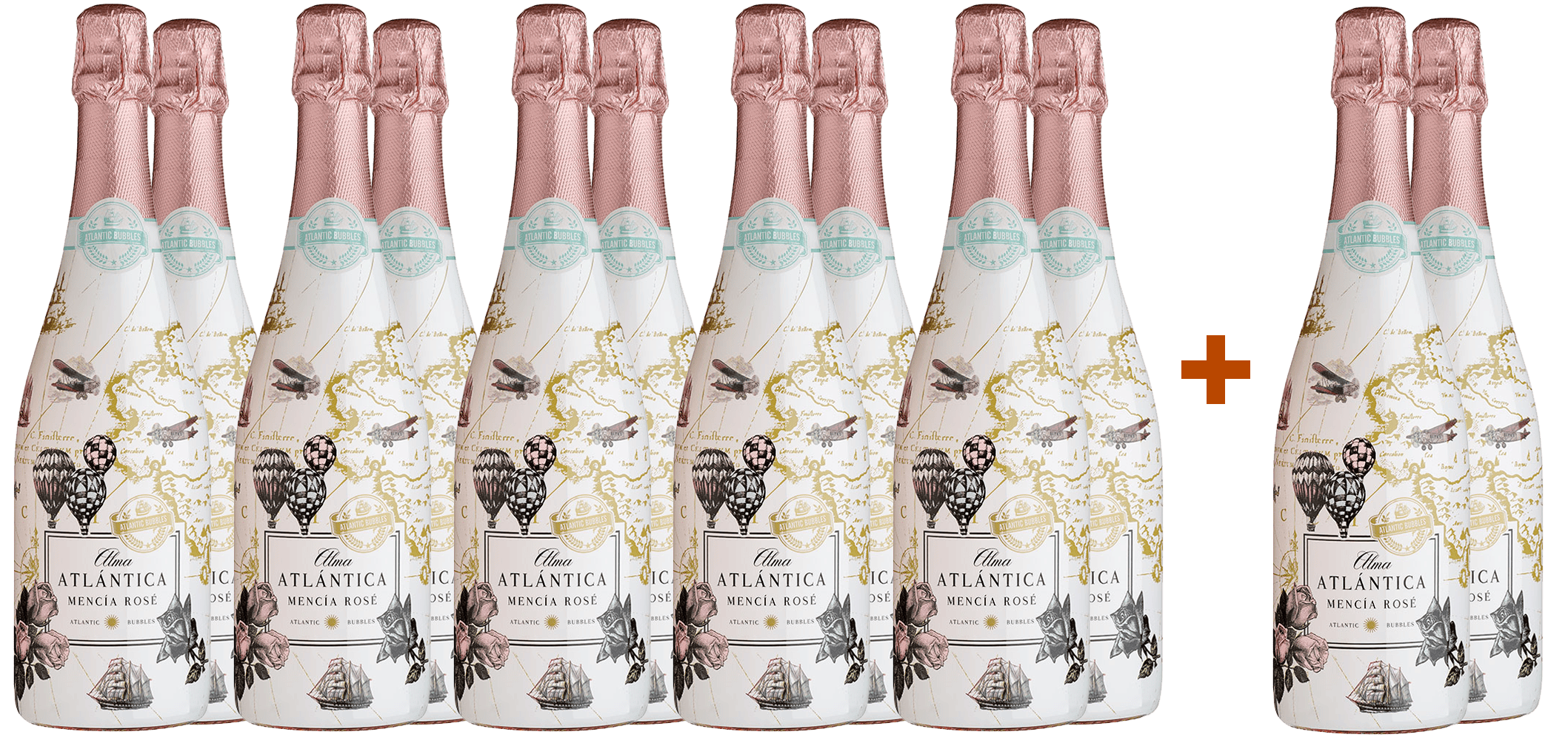 Pack Descuento Alma Atlántica – 10+2 Botellas de Espumoso Mencía Rosé