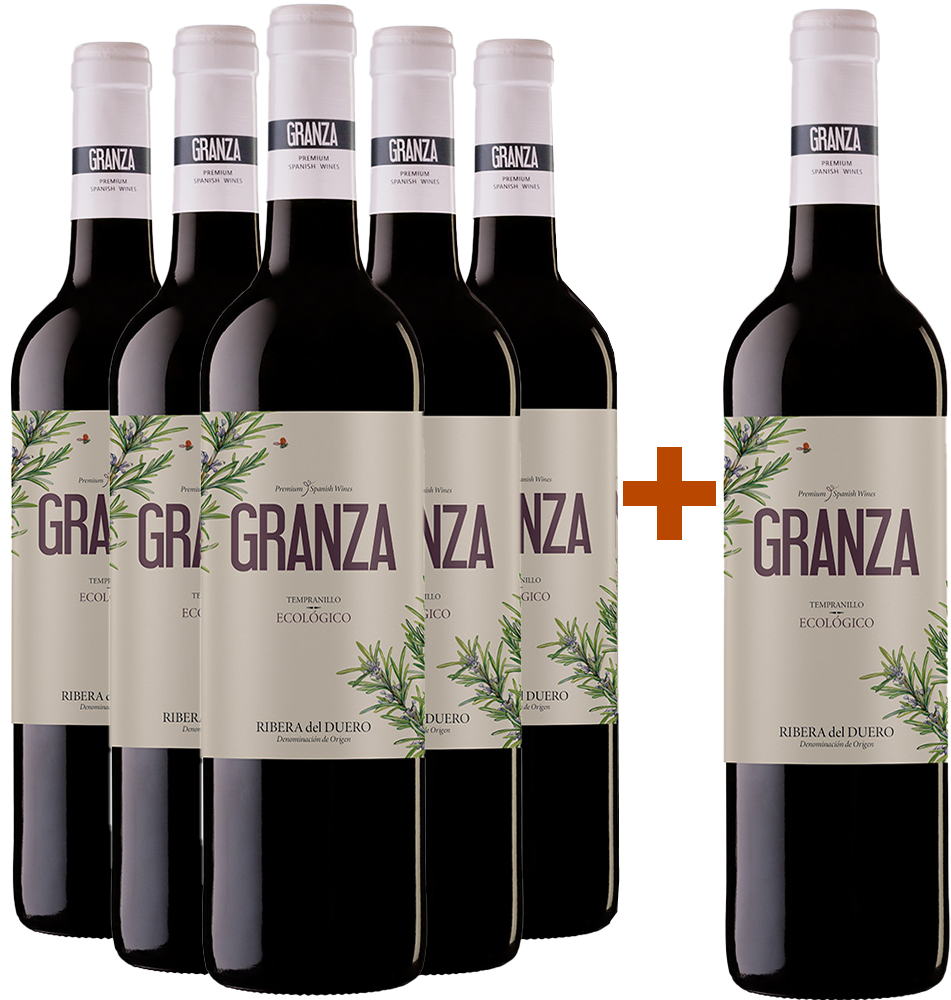 Pack Descuento 5+1 2020 Granza Tempranillo Roble ecológico Ribera del Duero DO