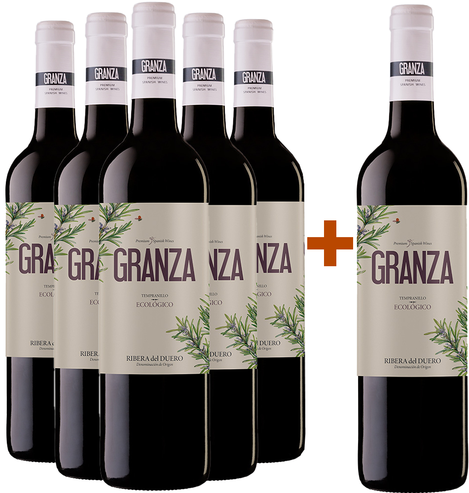 Pack Descuento 5+1 2020 Granza Tempranillo Roble ecológico Ribera del Duero DO Pack Descuento 5+1 2020 Granza Tempranillo Roble ecológico Ribera del Duero DO