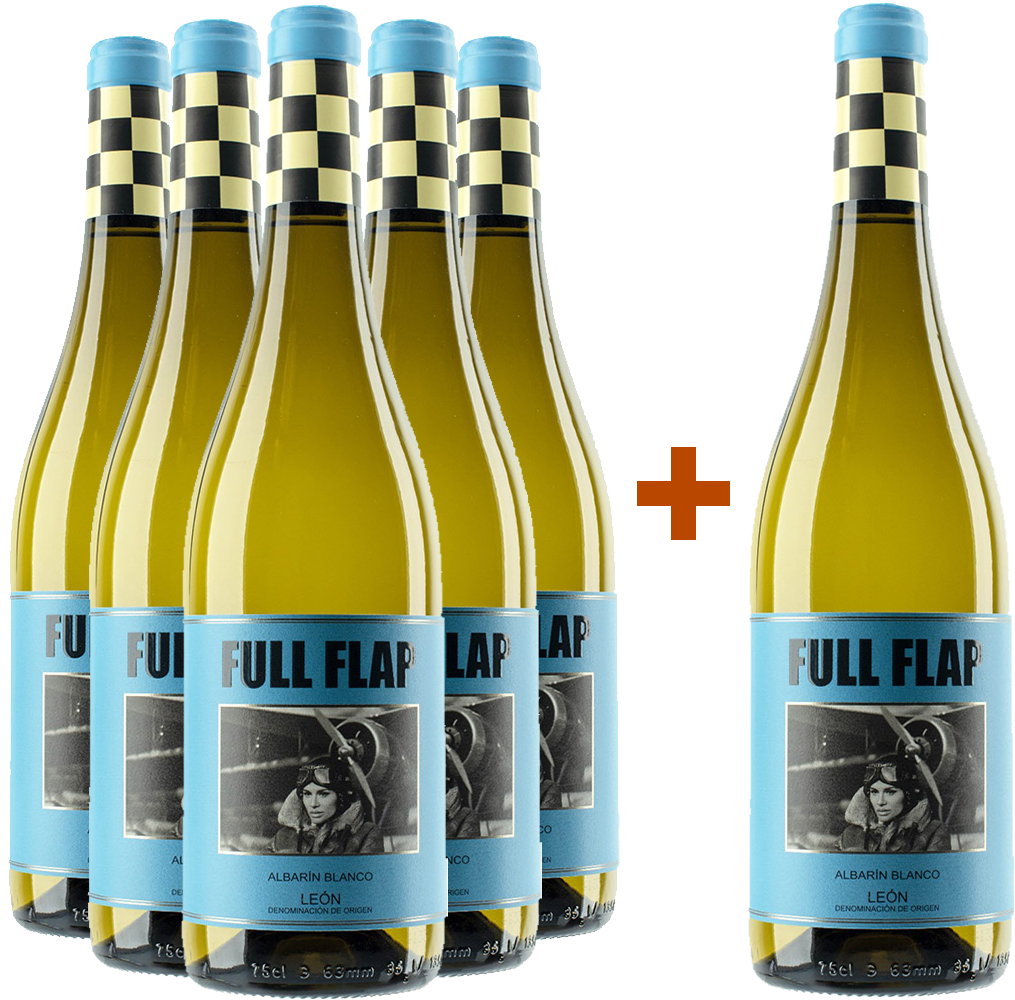 Pack descuento 5+1 Full Flap Albarín Blanco León DO Pack descuento 5+1 Full Flap Albarín Blanco León DO