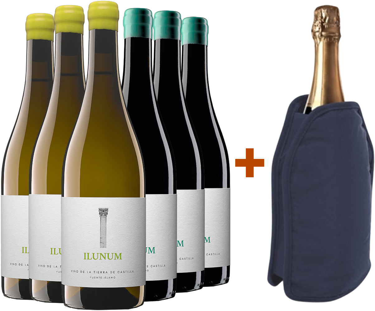 Pack descuento Ilunum blanco y tinto Castilla VT + (regalo funda enfriadora)