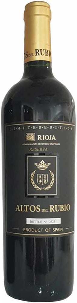 2016 Altos del Rubio Reserva Edición Limitada Rioja DOCa 2016 Altos del Rubio Reserva Edición Limitada Rioja DOCa