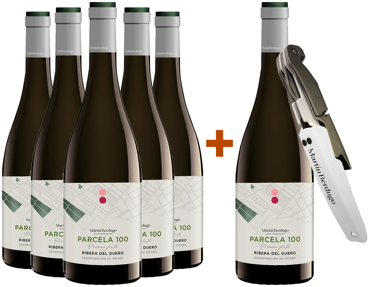 Pack descuento 5+1 Parcela 100 "Primera Fruta" Ribera del Duero DO (+ regalo sacacorcho) BIO