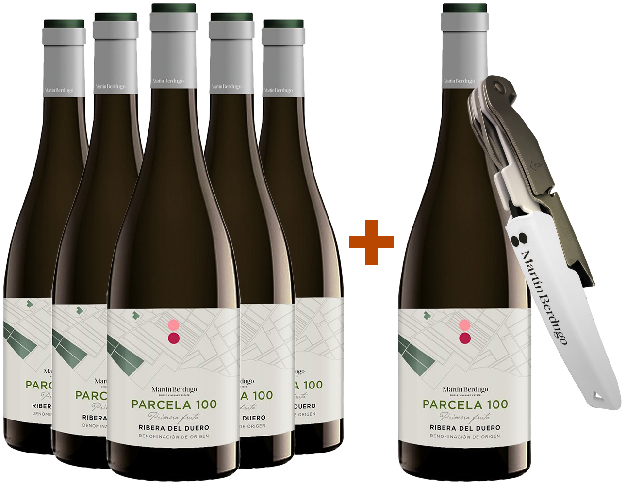 Pack Descuento 5+1 Parcela 100 "Primera Fruta" Ribera del Duero DO (+ sacacorchos de regalo) BIO Pack Descuento 5+1 Parcela 100 "Primera Fruta" Ribera del Duero DO (+ sacacorchos de regalo) BIO