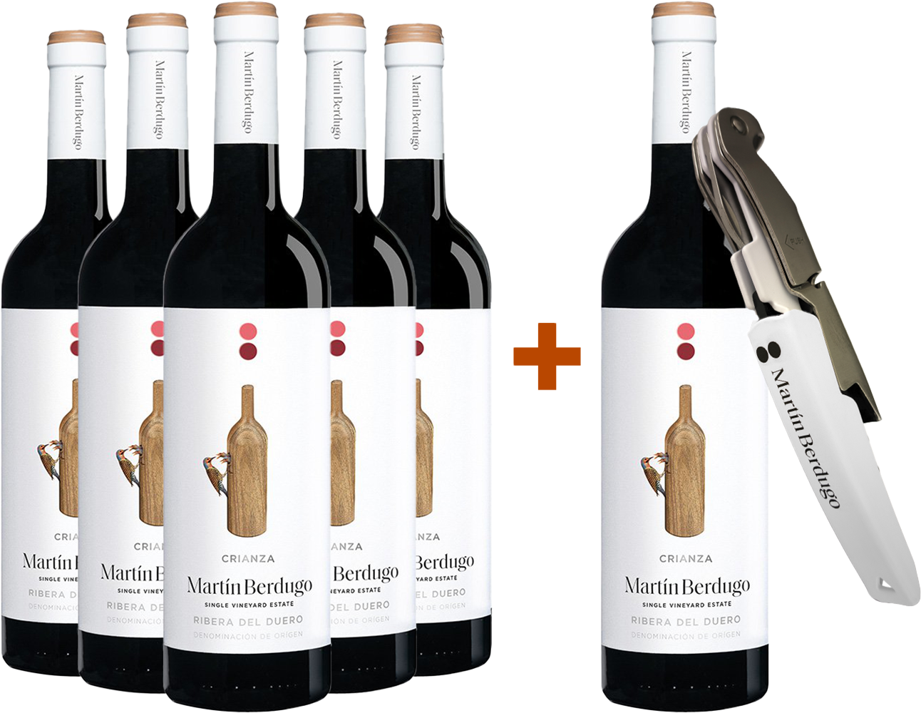 Pack descuento 5+1 Martín Berdugo Crianza Ribera del Duero DO (+ regalo acacorcho)