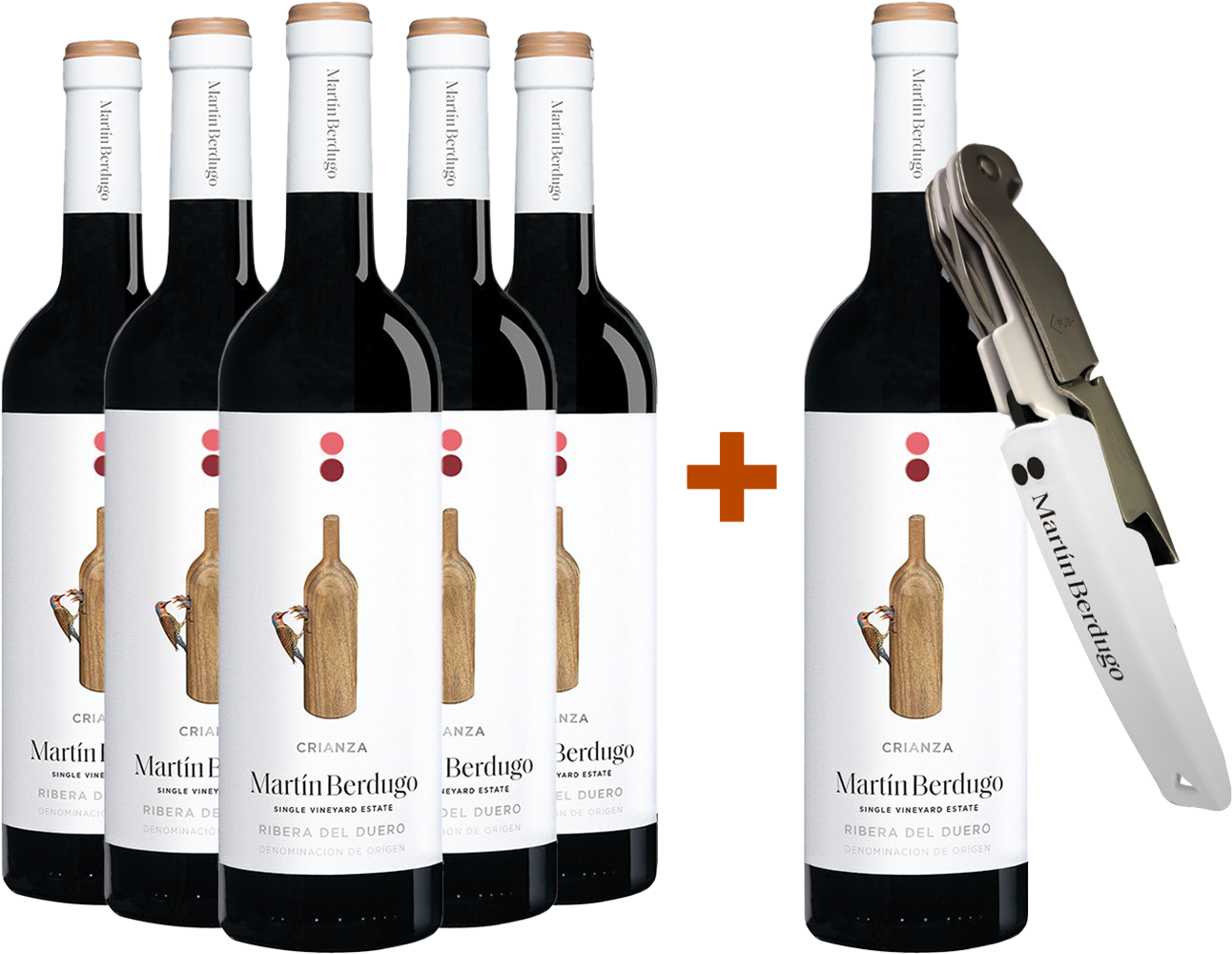 Pack Descuento 5+1 Martín Berdugo Crianza Ribera del Duero DO (+ sacacorchos de regalo) Pack Descuento 5+1 Martín Berdugo Crianza Ribera del Duero DO (+ sacacorchos de regalo)